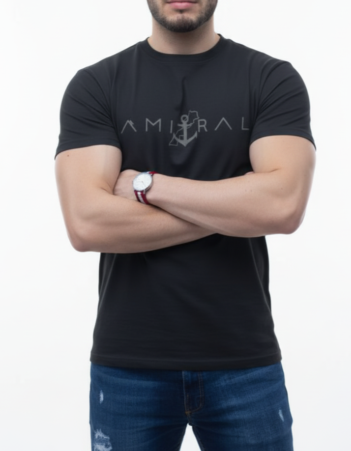 T-shirt Amiral Ancre| Noir