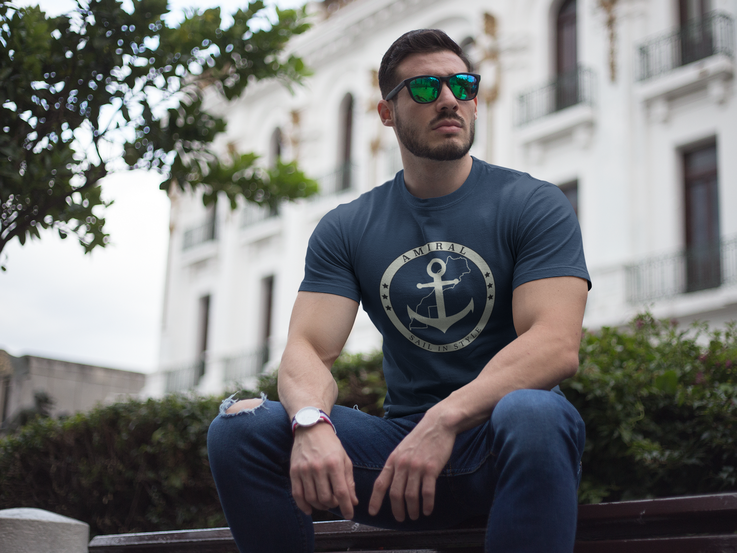T-shirt Slim Fit Amiral Classic | Imprimé
